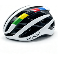 AliExpress Gloss White World Champion Rainbow Stripes KAV Aerodynamic Road Bike Helmet Ultralight Multi Ventilated Cycling Helmet CE Certif