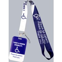 Disability Awareness Credential Holder Neck Strap Lanyards for Key ID Card Gym Cell Phone Straps Keychains Keyring Accessories