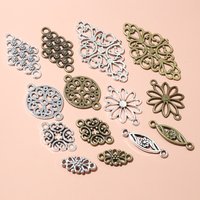 10-30pcs Alloy Metal Flower Charm Pendant Connector DIY Jewelry Making Accessories for Necklace Bracelet Connectors