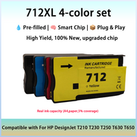 712XL Remanufactured Inkjet Ink Cartridge for HP712 for HP DesignJet T210 T230 T250 T650 Printer