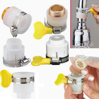 Universal Joint Faucet Garden Adapter 1/2'' Converter with Clamp Kitchen Shower Faucet Bubbler Extenders Water Taps Accessories