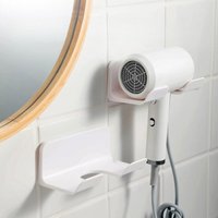 1pc Wall Mounted Hair Dryer Holder for Bathroom, Plastic Stand, No Drilling Required, Bathroom Organizer