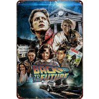 Vintage Back to the Future Metal Tin Sign () - Retro Wall Art with Classic Movie Poster Design for Home, Bar, Cafe, Garage De