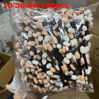 10/30/50/100pcs Nail Powder Brushes Sponge Disposable Double Sided Eyeshadow Applicator Mirror Chrome Pigment Sponge Stick