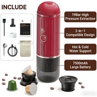 Mini Portable Espresso Coffee Machine, USB Powered, Electric, Hot & Cold Extraction, Dual Use for Coffee Powder & Capsules
