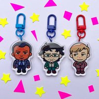 Cute Cartoon Character Acrylic Keychain Colorful Buckle, Lightweight Bag Pendant inspired Hannibal, Will, and Jack Keychains