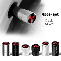 4Pcs Car Metal Wheel Tire Valve Caps Tyre Stem Cover Accessories For Mitsubishi 9 Ralliart ASX L200 Colt Outlander Pajero Lancer