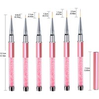 6pcs/Set Acrylic French Stripe Nail Art Line Painting Pen 3D Tips Manicure Slim Line Drawing Pen UV Gel Brushes Painting Tools