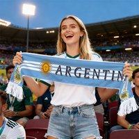 National Team Football Fan Scarf for 2026 Soccer Game Flag Print Neck Scarf with Tassel Sports Merchandise for Fans