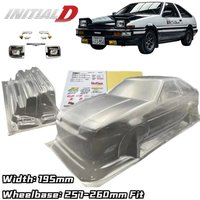 1/10 AE86 LEVIN 2DR RC Body Shell 195mm Widthe With Pop-up headlights Lampshade Transparent For RC Drift Hsp Mst Yokomo Tamiya