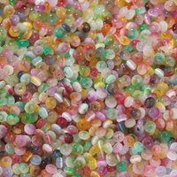 100/200/500pcs Gradient Glass Two-color Beads Cat's Eye Spacer Loose Beads for DIY Necklaces Bracelets Crafts Jewelry Making