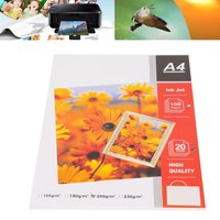 20Pcs Matte Photo Paper Durable Paper A4 8.3x11.7in Glossy Surface Water Resistant High Light Photo Printer Paper