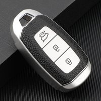 Leather+TPU Car Remote Key Case Cover for Hyundai I30 Ix25 Elantra KONA Solaris Azera Grandeur Ig TM Accent Santa Fe Palisade