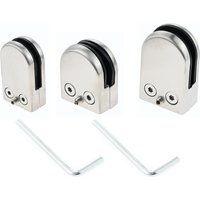 4pcs Stainless Steel 304 Glass Clamps for 6-8mm/8-10mm/10-12mm Thickness Glass Support Brackets Clips with Hex Screwdriver