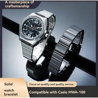 Für Casio Black Knight MWD-100H MWA-100HD Maßgefertigtes Stahlarmband: Solides, umrandetes Edelstahl-Uhrenarmband Zubehör