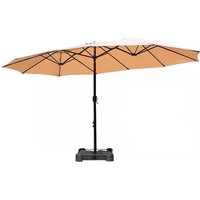 Commercial Large Sun Umbrella Outdoor Parasol Three-Head Roman Umbrella Rectangular Courtyard Center Patio Umbrellas