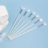 20pcs Mini Fan-shaped Light Beige Care Brush with Soft Nylon Bristles, for Face, Salon, Spa, Home Use - Gentle Exfoliating