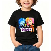 The Fixies 100% Cotton Children New Tees Funny Cartoon Print T-Shirt Girls Baby Boys Short Sleeve Kids Tops Summer футболки