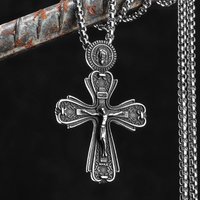 Retro Jesus Cross Amulets Stainless Steel Men Necklaces Pendant Chain Punk For Women Fashion Jewelry Gifts Wholesale Dropshiping