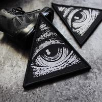 Hot God's Eye Woven Armband Triangle All-Seeing Eye Badge Morale Backpack Sticker DIY Backpack Sticker with Hook&loop Patch