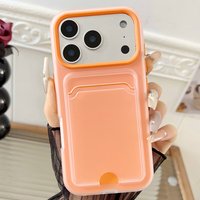 2 in 1 wallet card holder silicone phone case for iPhone 17 16 15 14 13 12 11 Pro Max Air Plus full shockproof back bumper cover