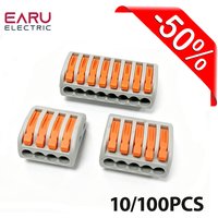 10/50Pcs Quick Terminal Connector Hard And Soft Wire Parallel Plug-in Universal Press The Wire Terminal Stripping Length 10MM