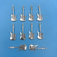 10Pcs Zinc Alloy Antique Silvery Shapes of Musical Instruments and Imitation Daily Tools Charms - Perfect for Jewelry Making