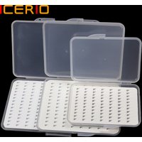 ICERIO 1 PC/2 PC Micro mouches et mèches nymphe mince boîte à mouche avec mousse pêche à la mouche leurre boîte Pesca matériel de pêche taille S/M/L