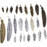 10pcs Feather Charms For Jewelry Making Antique Bronze Silver Color Pendants DIY Crafts Making Findings Handmade Jewelry