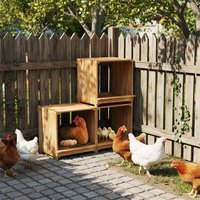 3-Compartment Pine Wood Chicken Nesting Box for Egg Laying Preventing Egg Falls Poultry Farming Accessory