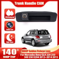 Reverse Camera For Mercedes Benz GLK 220 250 300 350 X204 2012~2015 Car Trunk Handle Rear View Backup Parking Camera Golden Lens