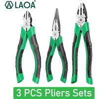 LAOA 3pcs Pliers Sets Wire Cutter Needle Nose Pliers Electrical Wire Strippers VDE Insulating Pliers Electrical Handtool