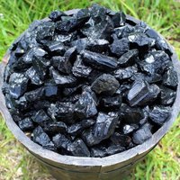 1lb Natural Black Tourmaline Stones, Rough Mineral Crystal Ornaments, DIY Crafts, Crystal Healing Stones