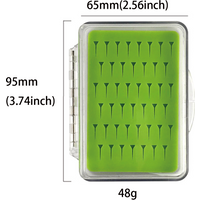Aventik ABS Mini Portable Waterproof Super Slim Clear Transparent Fly Fishing Box With Silicone Insert Fly Lure Box