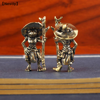 Vintage Brass Frog Wizard Statue Desktop Ornament Metal Cute Figurines Miniatures Home And Office Decoration Car Ornaments〔Nest〕