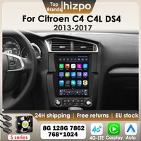 Hizpo 9,7" Carplay Android Autoradio für Citroen C4 C4L DS4 2013-2017 mit Tesla Style Multimedia Vertikaler Bildschirm GPS 4G BT 7862