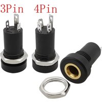 3/4 Pin 3.5mm Audio Jack Socket 3/4 Pole Stereo Solder Panel Mount 3.5 mm Headphone Female Socket Connector With Nut For PJ392A