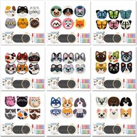GATYZTORY DIY Punch Needle Cat Untersetzer Kit DIY 6-teiliges Tiermuster Punch Needle Stickerei Set Untersetzer Handgefertigte Kunst Einzigartiges Geschenk