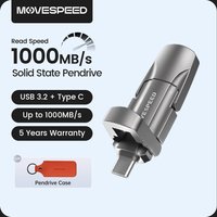MOVESPEED 1000MB/s Solid State Pen Drive USB3.2 Gen 2 Type C Flash Drive 1TB 512GB 256GB 128GB Pendrive for PC Smartphone Tablet