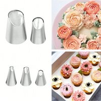 5 Pieces Rose Flower Piping Tips Set Cake Decorating Tips Icing Piping Nozzles Set Cupcake Decorating Kit Cupcake Pastry Tool