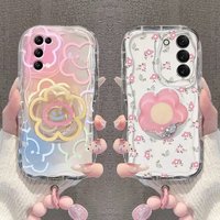 Flower Bracket Bracelet Case For Samsung Galaxy A56 5G A55 A36 A16 A15 A54 A14 A34 A35 A26 A23 A24 A52 A53 A05 A05S A06 A25 A32