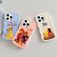 Mufasa Teach Simba Disney Candy Color Phone Case For iPhone 17 16 15 14 Plus 11 Pro Max 13 12 Mini 17Air 17E 16E Wave Side Cover