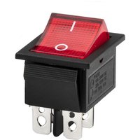 2pcs 31x25mm red Illuminated Rocker Switch Boat Shaped with Light Switch 2 Poles ON OFF 4pin KCD2-201N KCD4 16A