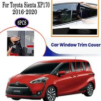 Complete 6PCS Gloss Black B & C Pillar Cover Set For Toyota Sienta XP170 2016-2022 Window Trim Stickers Auto Styling Accessories