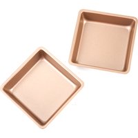 2PCS 4 Inch Carbon Steel Baking Pans DIY Square Cake Moulds Premium Non-Stick Bakeware Set Kitchen Tools Baking Mold