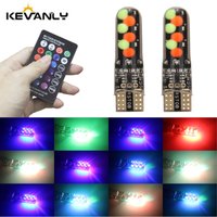 1set T10 W5w RGB LED Bulb Remote Control COB Lamp Car Interior Lighting Reading Wedge Dome Trunk License Plate Light 12V