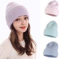 2026 New Hot Selling Winter Hat Real Rabbit Fur Winter Hats For Women Fashion Warm Beanie Hats Solid Adult Cover Head Cap