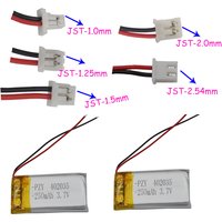 2pcs 3.7V 250 mAh 402035 Polymer Li Lipo Battery JST 2Pin 1.0/1.25/1.5/2.0/2.54mm For GPS Camera MP3 MP4 Driving Recorder LED