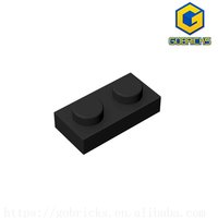 Gobricks 10PCS MOC Building Blocks Parts Plate 1 x 2 Dots Educational Creative Size Compatible With 3023 6225 Of Children's Toys