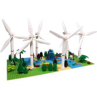 Compatible With LEGO MOC Building Blocks Toys Wind Power Station Scene Bricks Kits Forest River floor Parts Animal Fish Windmill